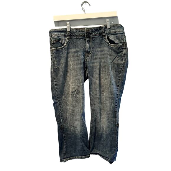 Hydraulic Denim - Hydraulic Capris Cropped Blue Jeans Denim S 13/14 Style 9833 Low Rise Leg Tab